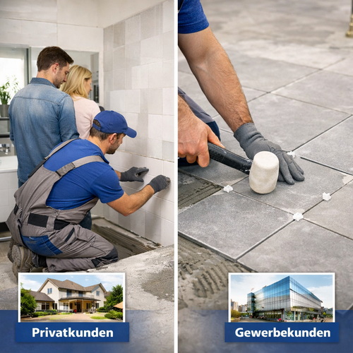 Präzise Fliesenarbeiten – Wandfliesen im modernen Badezimmer, Gärtringen